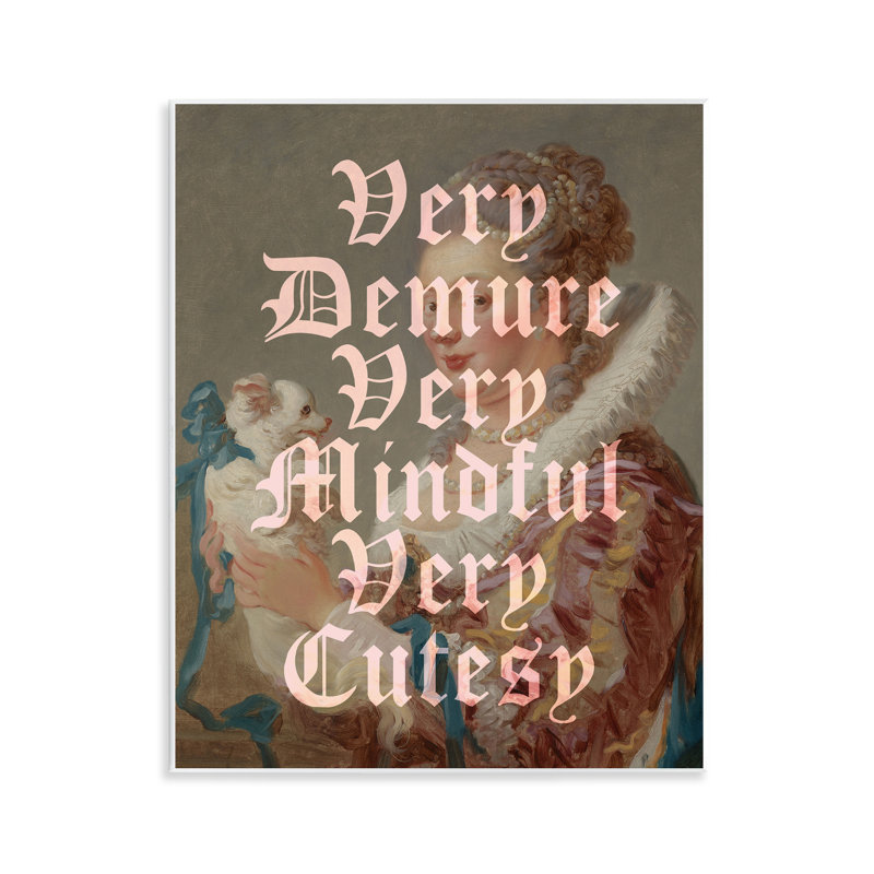 Plaque murale rétro «Demure & Mindful» par Lil 'Rue