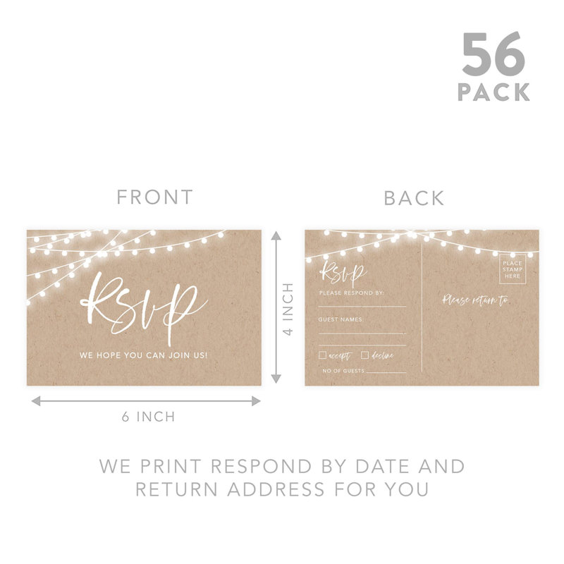 Paper Invitation Kit, White/Beige