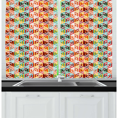 Geometric Pointed Kitchen Curtain
