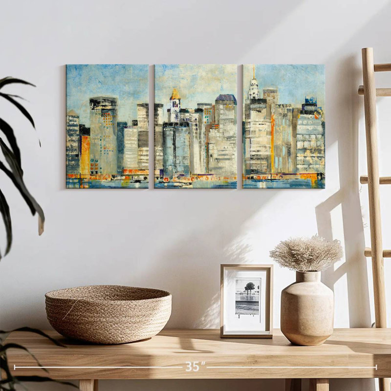 'Waterfront Skyline, 12" H x 26" W
