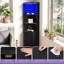 Wood Corner Bar Cabinet with with LED Light and Glass Holder