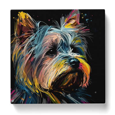 Yorkshire Terrier Abstract Expressionism - Wrapped Canvas