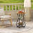 Round End Table For Small Spaces, Rustic Industrial Side Table With Open Shelf, Sturdy MDF And Metal Frame, Versatile Coffee Table For Living Room, Bedroom, Office, Balcony