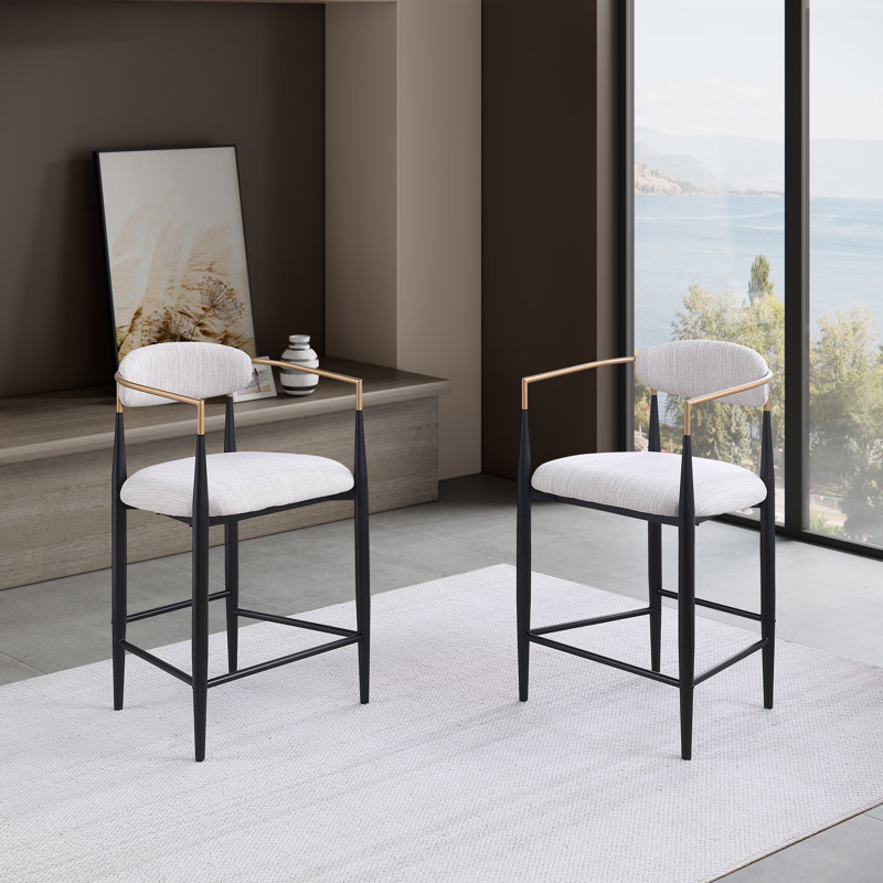 Alexander Upholstered 25" Counter Stool (Set Of 2)