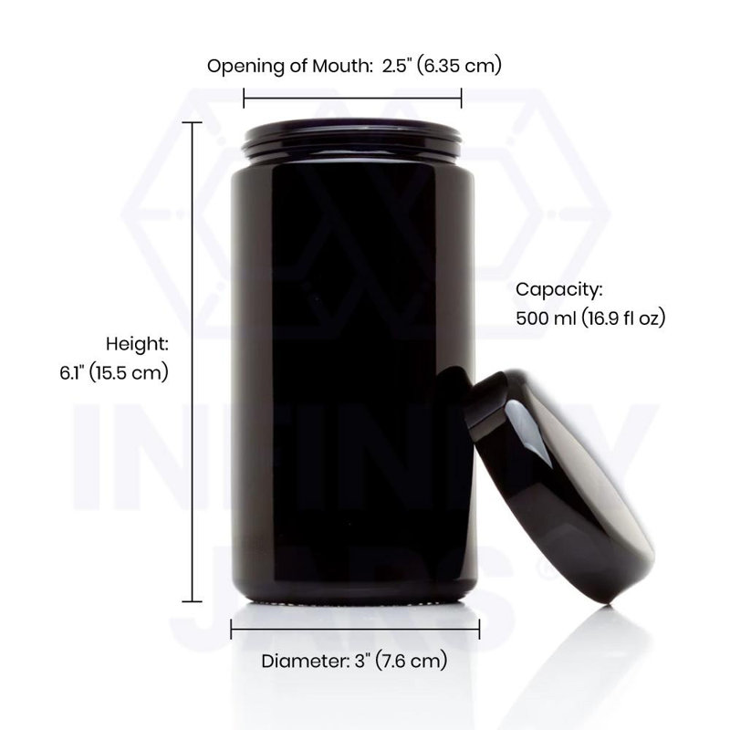 Ensemble de 3 pots à épices avec plateau à vis classique, H 6,9 po x l 3,3 po x P 3,3 po, Noir