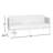 Lilah White Aluminum 3 Seater Sofa