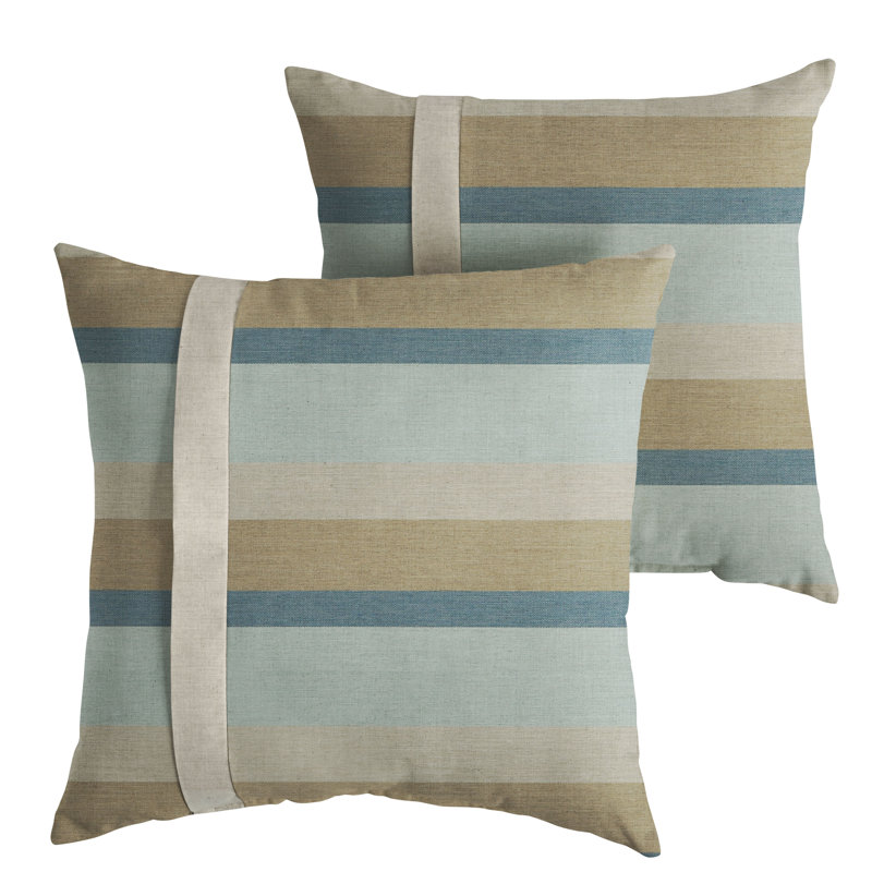 Striped Sunbrella® Outdoor Reversible Throw Pillow, 18" x 18"