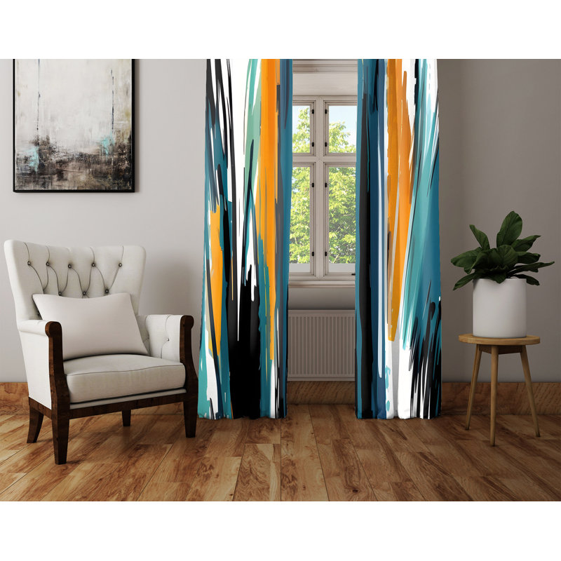Paire de rideaux semi-transparents en polyester Denetra, L 40 po x L 61 po