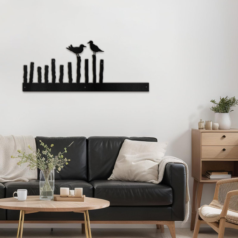 Wall Decor Metal, 8" H x 24" W x 0.05" D, Black