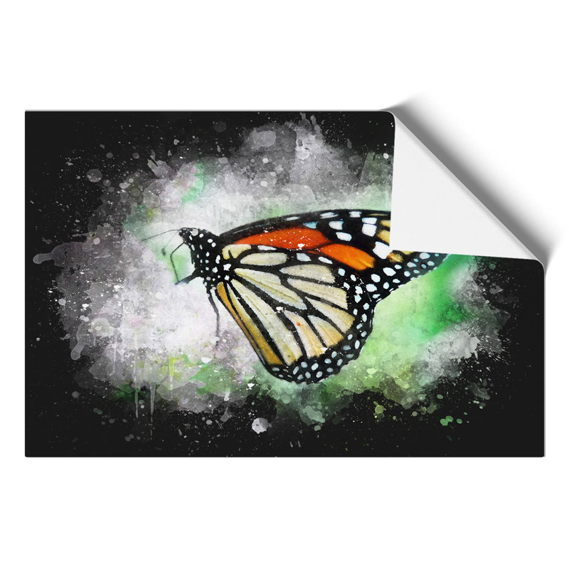 Monarch Butterfly Paint Splash - Frameless Print, 30cm H x 42cm W x 0.1cm D