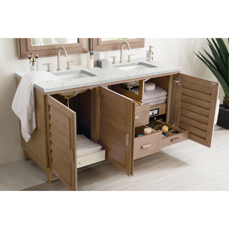 Broeder 60'' W Double Vanity, Eternal Jasmine Pearl, Widespread