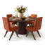 Ensemble de table de salle à manger 4 personnes Sueann avec table ronde unie et 4 chaises rembourrées-132943616
