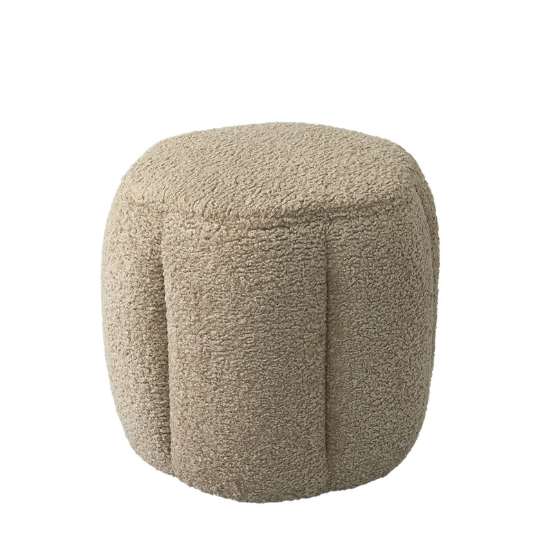 Tuffet Ottoman-Sheepskin-Toast, Brown
