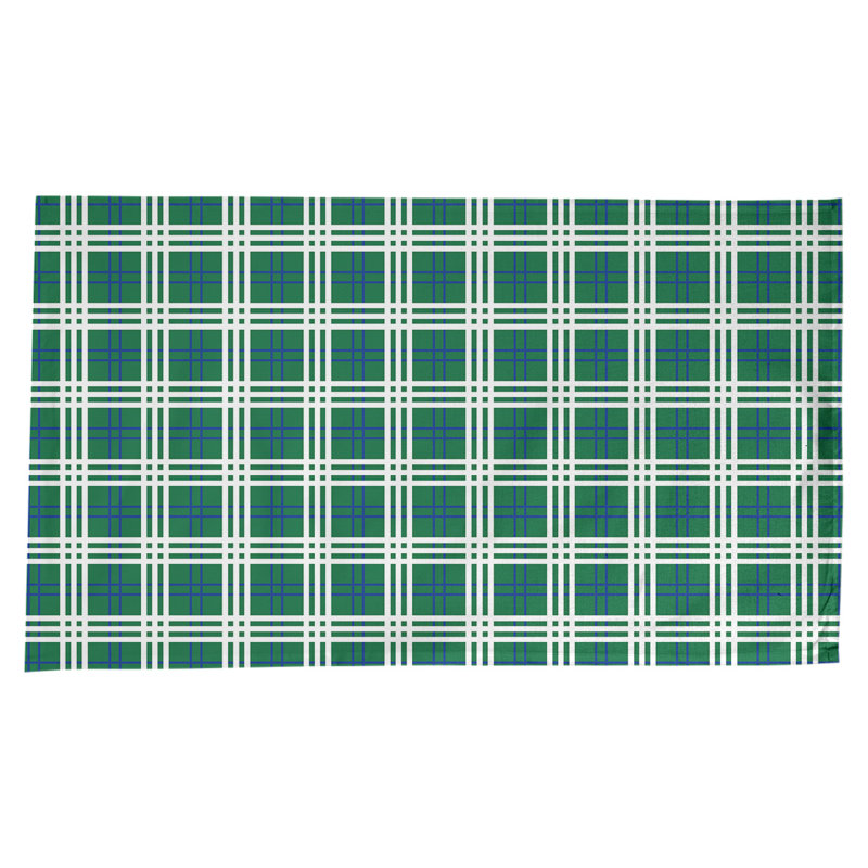 Nappe en mélange de coton à carreaux, Vert/bleu/blanc