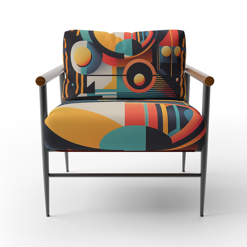 Daddario - Fauteuil d'appoint géométrique abstrait en velours, Noir