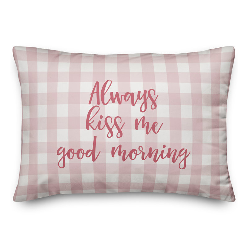  Coussin décoratif "Always Kiss Me Good Morning", Rose
