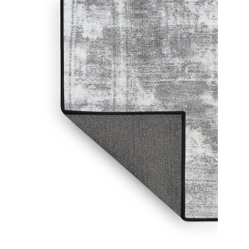 Tapis décoratif gris en laine oriental, Rectangle 5 pi x 8 pi
