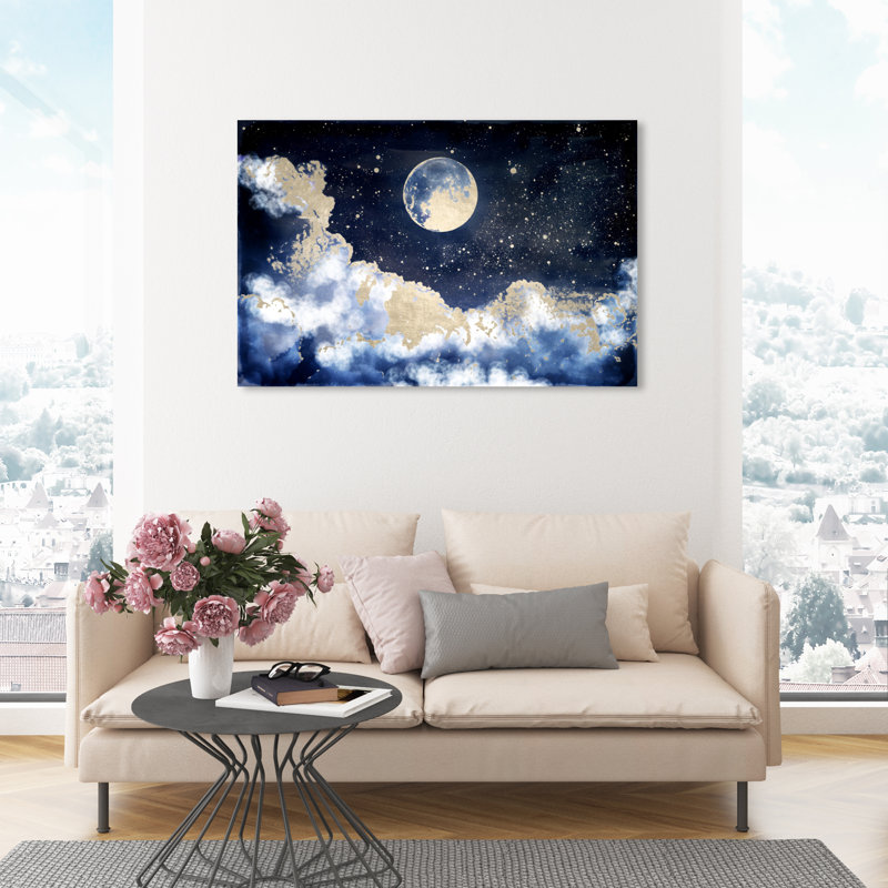 Astronomie et espace, châteaux dans le ciel, impression sur toile, H 30 po x l 45 po x 1,5 po, Toile tendue