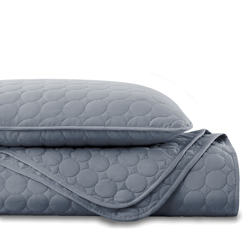 Steel Blue Full Microfiber Quilt Set with Shams