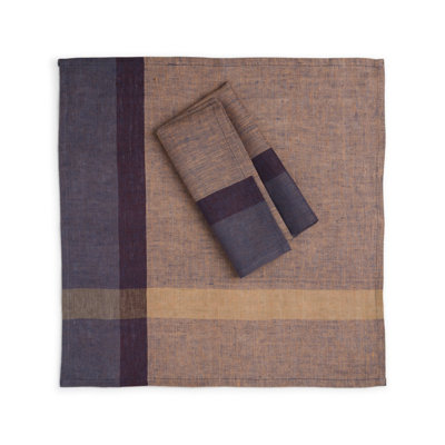 Serviette de table en lin vin rose