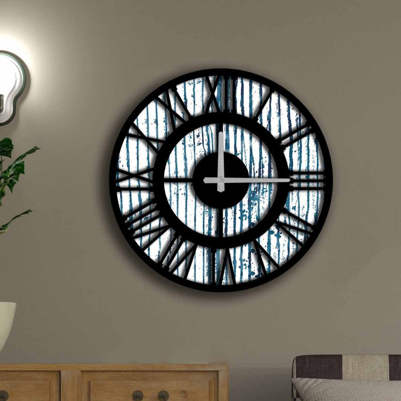 Horloge murale décorative élégante, 19,7 po de diamètre, 100% panneau de fibres à densité moyenne avec une épaisseur de 0,2 po | Nécessite 1 pile AA (non incluse) | Parfait pour la décoration intérieure, l'esthétique moderne et l'élégance intemporelle