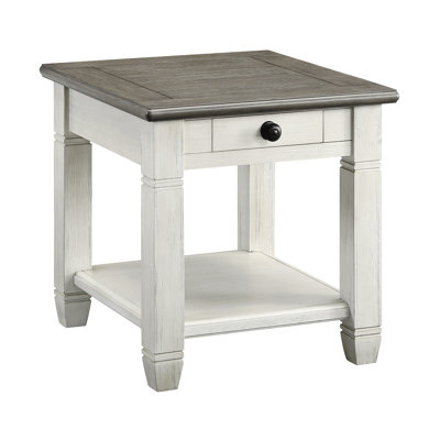 1Pc End Table With Drawer Bottom Shelf Wooden Living Room Furniture Side Table