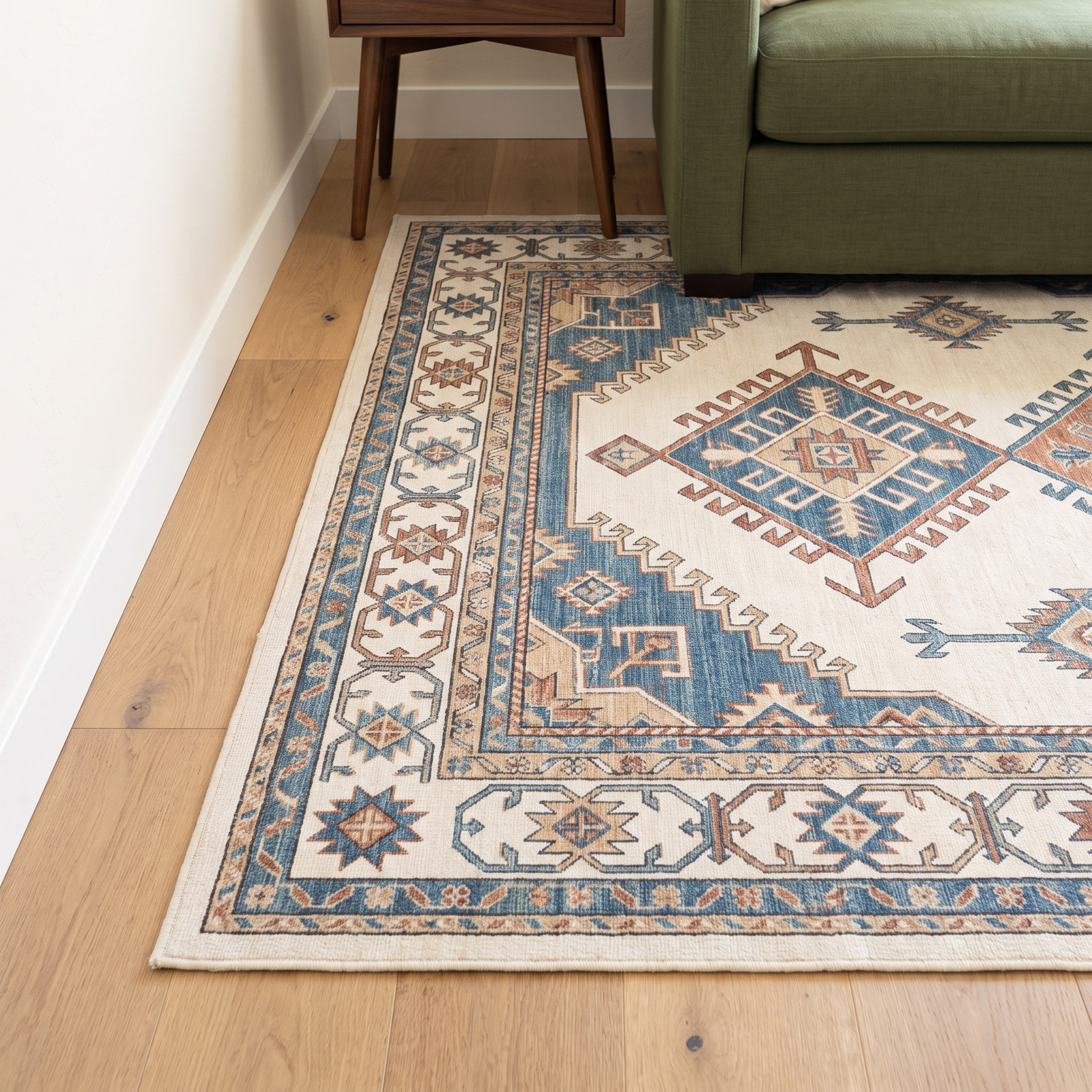 Roshni Hand-Woven Geometric Wool Rug, Rectangle 5' x 7'6"
