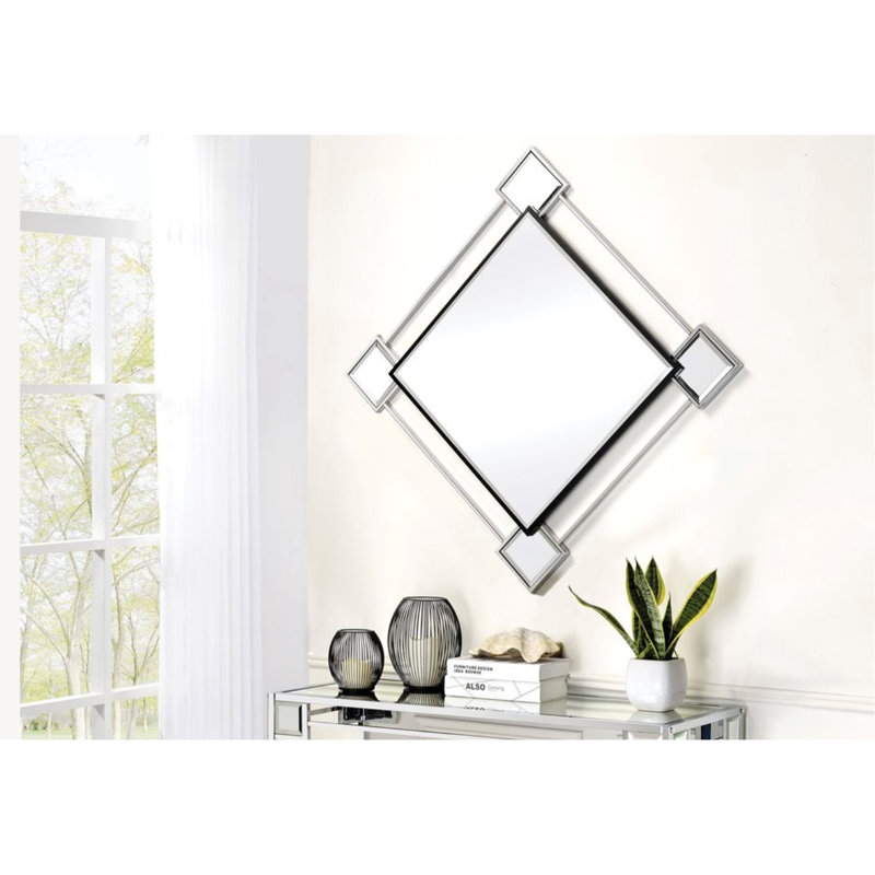 Miroir d'appoint Asbury avec miroir et finition chromée (assemblé)