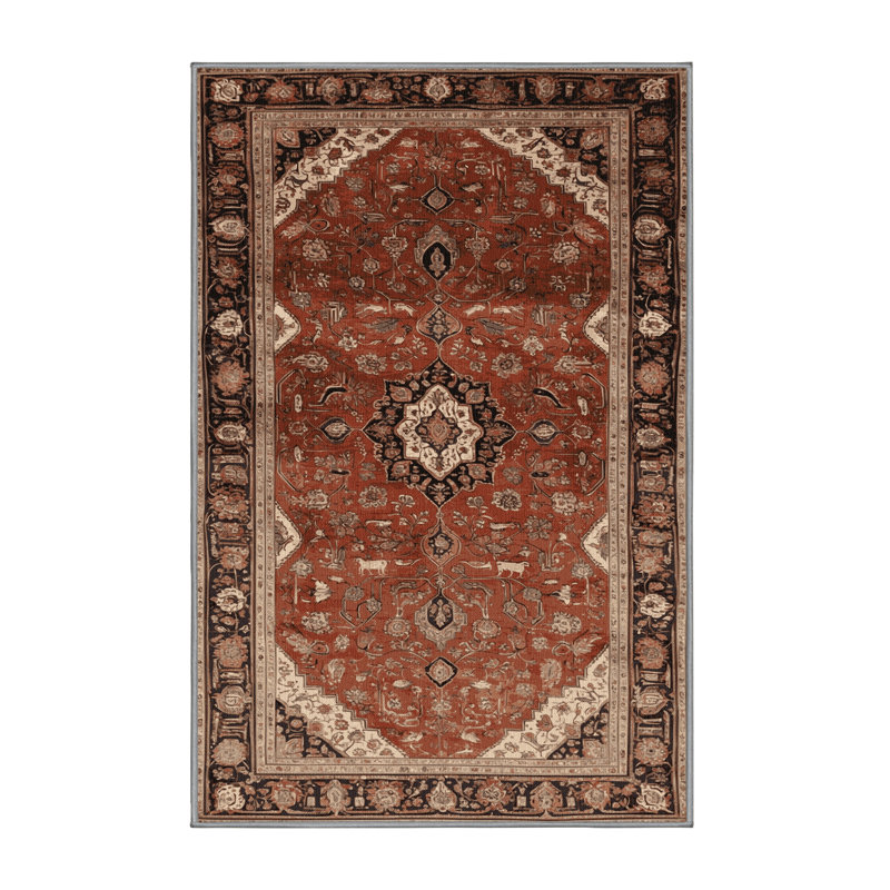 Tapis brun lavable à la machine, Rectangulaire 8 pi x 12 pi