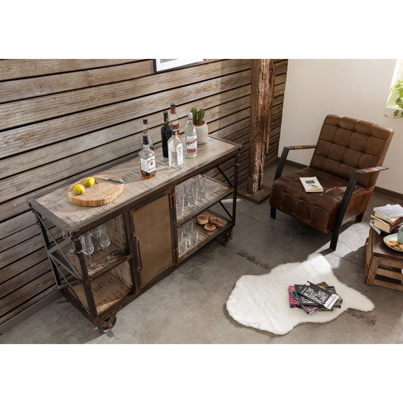 Heavy Industry Solid Wood Kitchen Cart, Brown