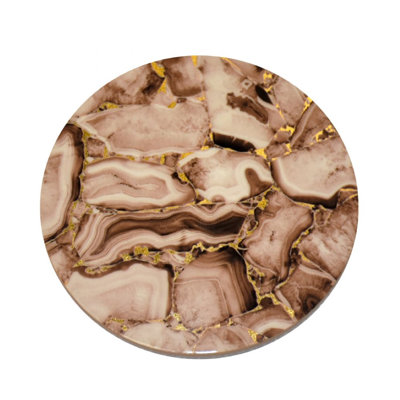 Stone Lacquer Round Coaster With Holder