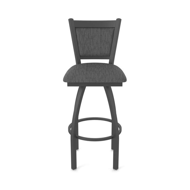 Tabouret pivotant Hadleigh, Étain, Tabouret de bar (siège d'une hauteur de 36 po), Tissu - charbon graphique