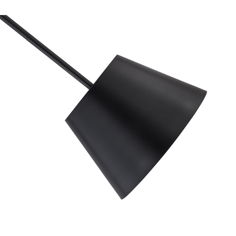 Luminaire suspendu à 1 lumière Wolleik, Noir mat, H 90,5 po x l 12 po x P 12 po