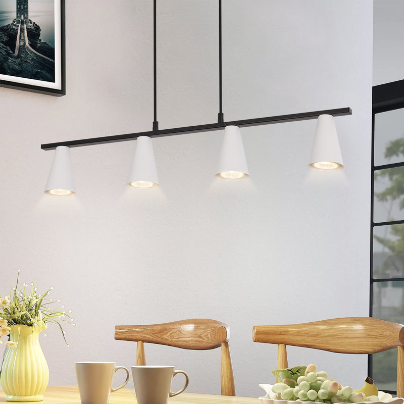Darryel 4 - Light Kitchen Island Pendant, Brushed white