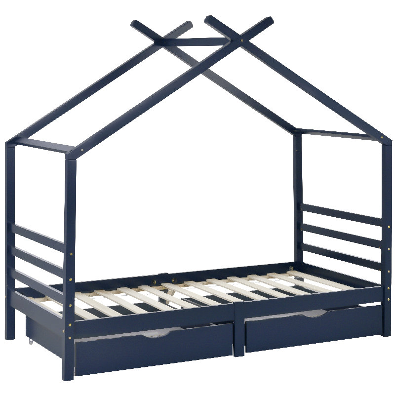 Weatherholt Single (3') 2 Drawer House Beds, Navy Blue