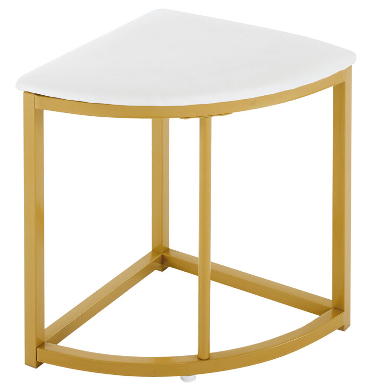 Aarianna 4 - Person Dining Set, White/Gold