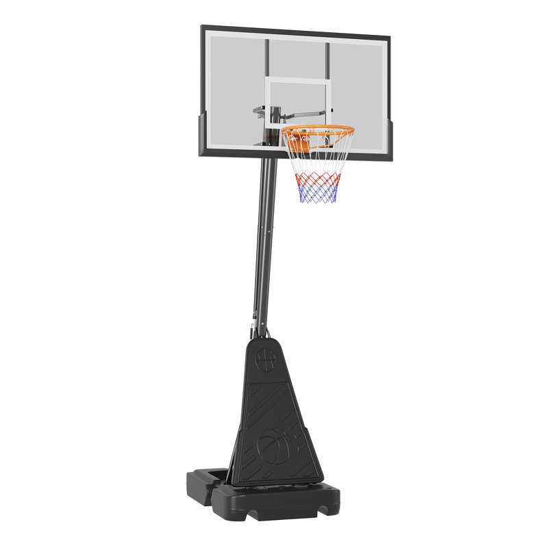 Panier de basketball extérieur à manivelle de 44 pouces avec plaque de protection