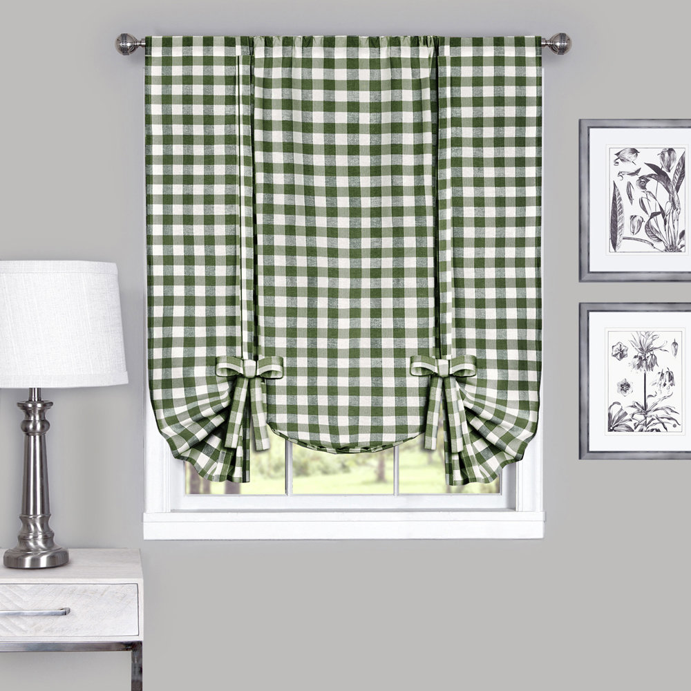 Jarrett Plaid Ruffled Window Valance August Grove® 