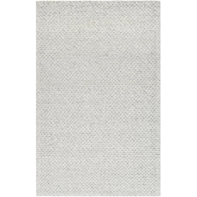 Rectangle Dishant Polyester/Wool Area Rug in Gray