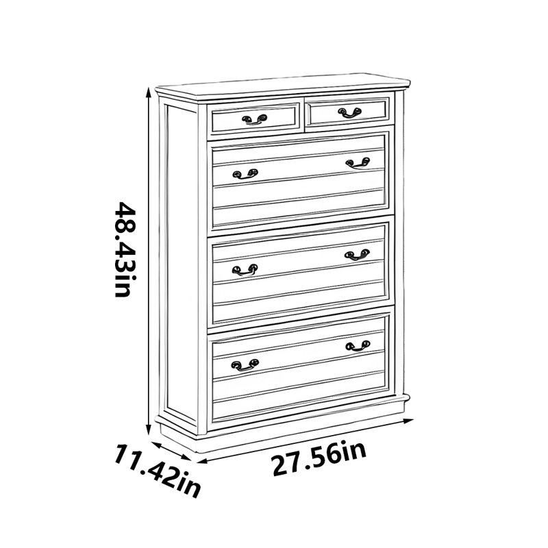 Classic black popular storage shoe cabinet, 48.43" H x 27.56" W x 11.42" D