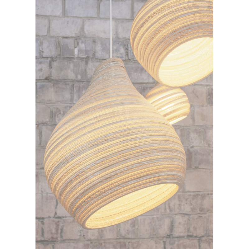 Scraplights Organic Hive Recycled Cardboard Pendant Light, 14" H x 12" W x 12" D, Blonde