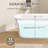 Acrylic White Bathtub 67'' x 30.7'' Freestanding Slipper Soaking Rectangular Tub with Overflow Center Drain