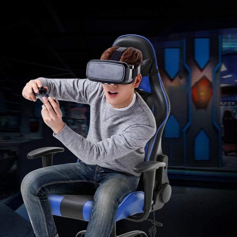 Fauteuil de jeu ergonomique, Bleu