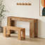 Console naturelle naturelle avec base en bois manufacturé pour vestibules polyvalents