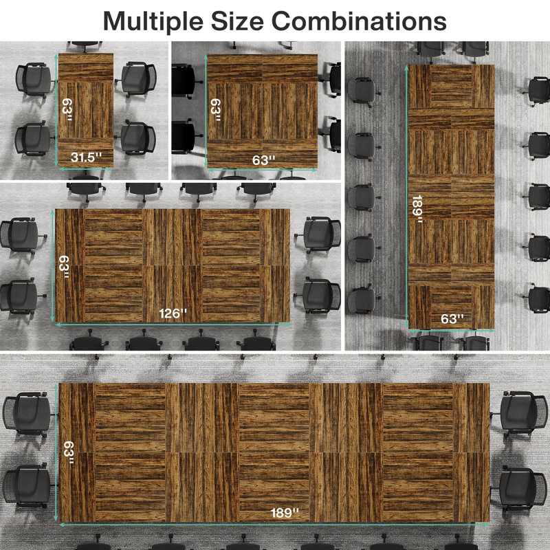 Rectangle Conference Table, Rustic Brown