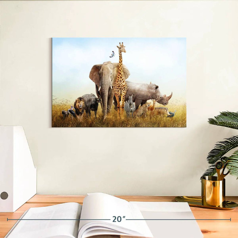 Brampt, animaux du safari au Kenya, H 8 po x l 12 po