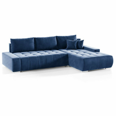 Asaan 3 Seater Velvet Sofa & Chaise