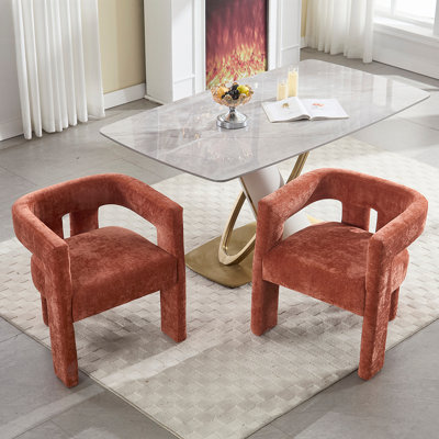 Chaises d'appoint rembourrées en tissu, 2 pièces / ensemble