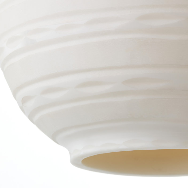 Luminaire suspendu en verre soufflé bleu moderne de 9,5 po Tara - Ebern Designs, Blanc