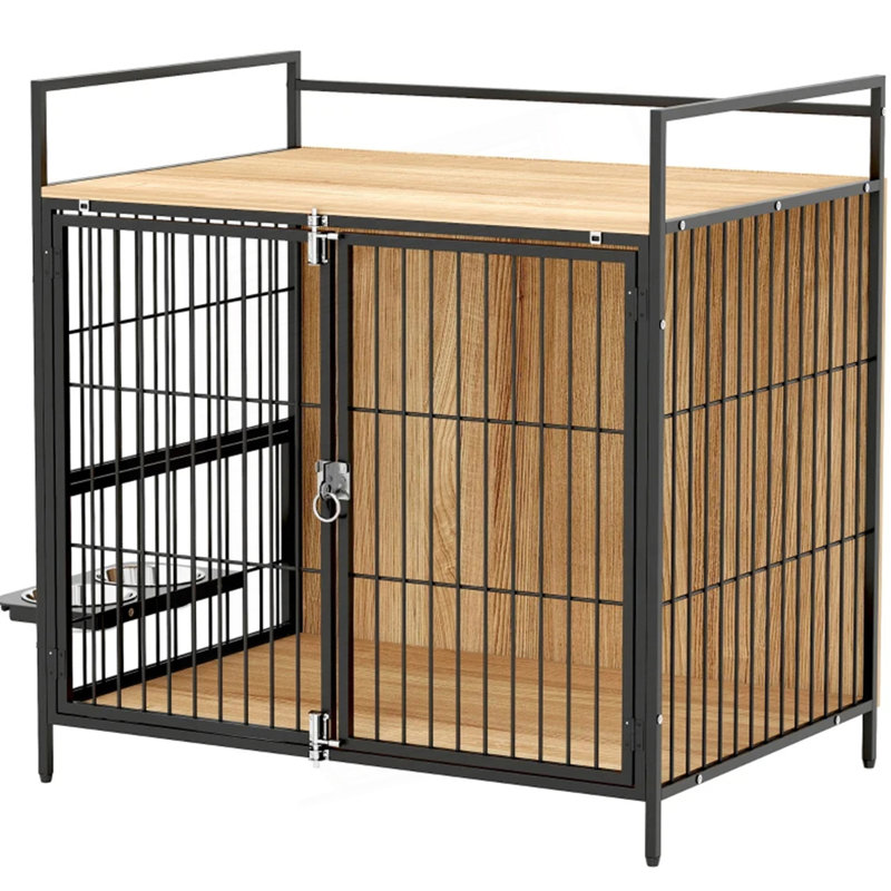 Table d'appoint d'intérieur pour chenil avec bols rotatifs